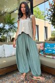 Tasha Damask Bloom Pant Khaki